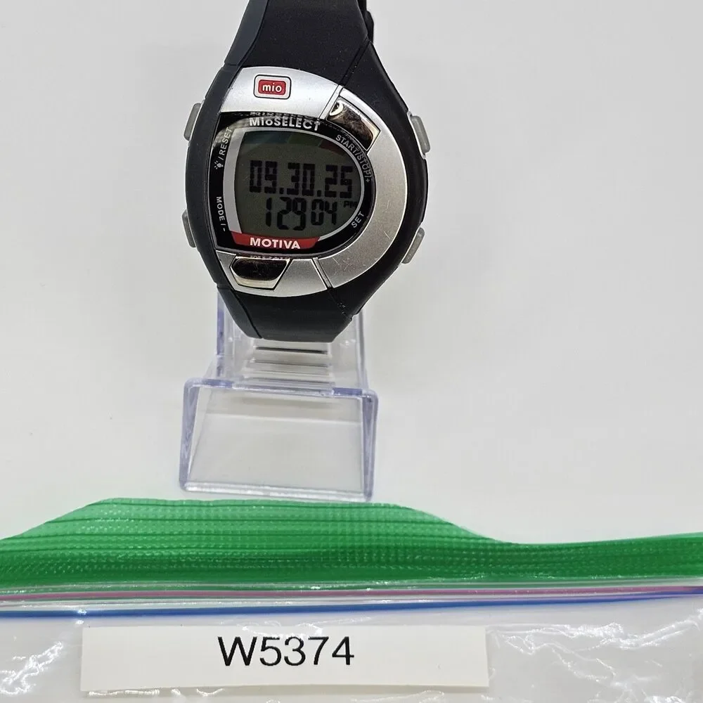MIO Motiva Heart Rate Monitor Unisex Watch 45MM Black Gray Bands New‎ Battery